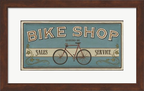 Framed Bike Shop I Print