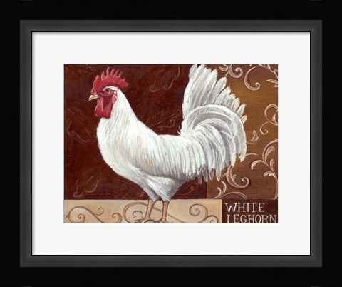 Framed Rustic Roosters IV Print