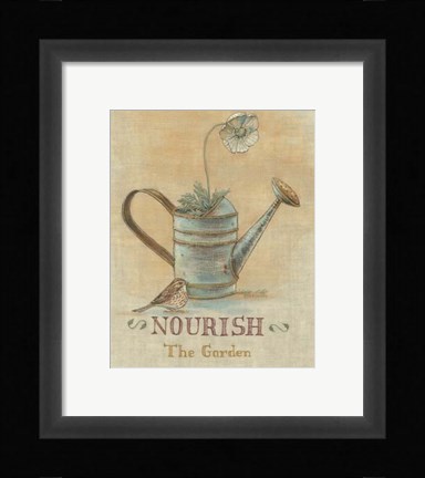 Framed Garden Series in Linen I Print