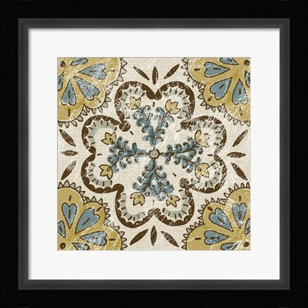 Framed Non-Embellished Batik Square II Print