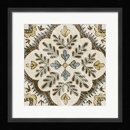 Framed Non-Embellished Batik Square IX Print