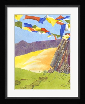 Framed Prayer Flags III Print