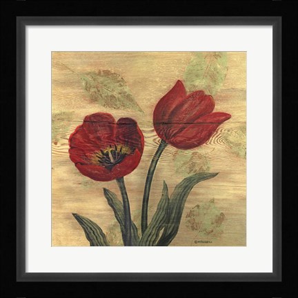 Framed Tulip on Wood Print