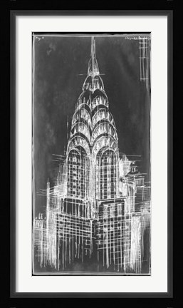 Framed Chrysler Blueprint Print