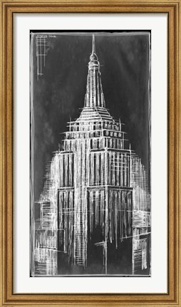 Framed Empire State Blueprint Print