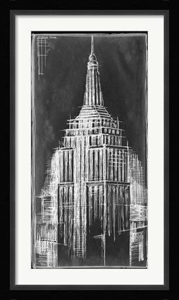 Framed Empire State Blueprint Print