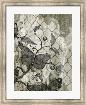 Framed Arabesque Butterflies I Print