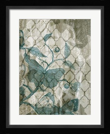 Framed Arabesque Butterflies V Print