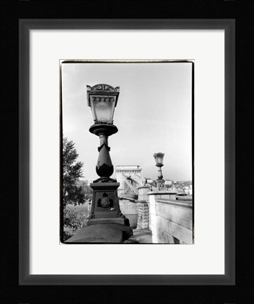 Framed Chain Bridge over the Danube River Print
