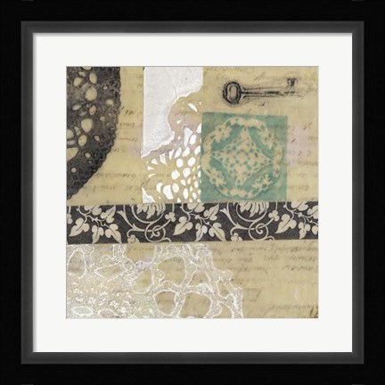 Framed Filigree &amp; Key I Print