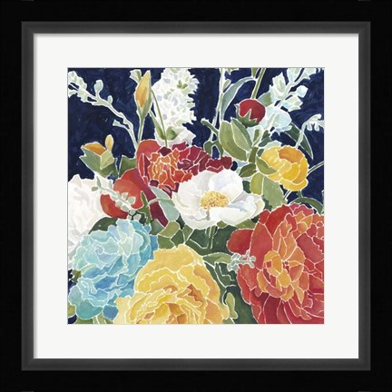 Framed Midnight Florals I Print