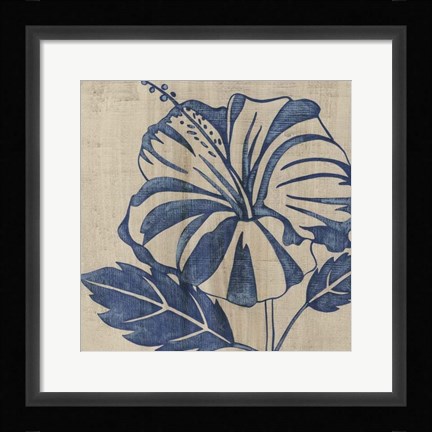 Framed Indigo Hibiscus Print