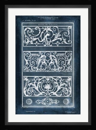 Framed Ornamental Iron Blueprint II Print