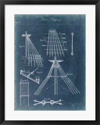 Framed Nautical Detail Blueprint II Print