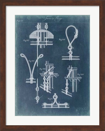 Framed Nautical Detail Blueprint IV Print