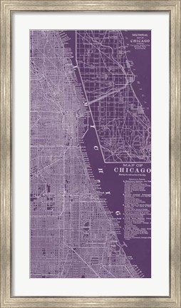 Framed Graphic Map of Chicago Print