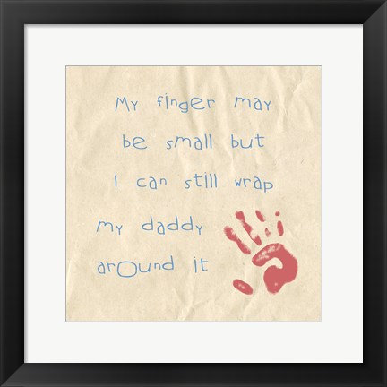 Framed My Finger May Be Small Pink and Blue Print