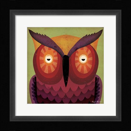 Framed Owl WOW Print