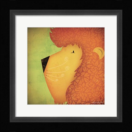 Framed Lion WOW Print