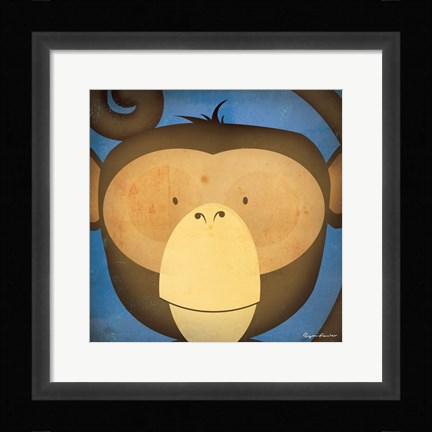 Framed Monkey WOW Print