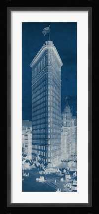 Framed Flat Iron 1909 Blueprint Panel Print