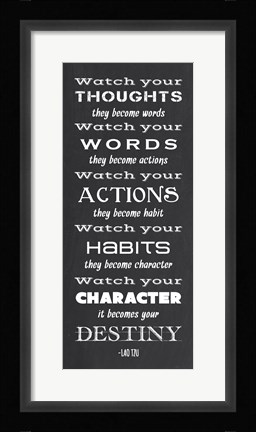 Framed Watch Your Character It Becomes Your Destiny Print