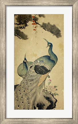 Framed Korean Peacocks Print
