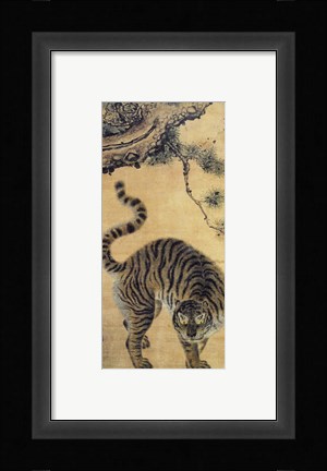 Framed Tiger Under the Pine Tree Print