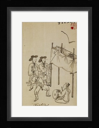 Framed Korean Puppet Show Print