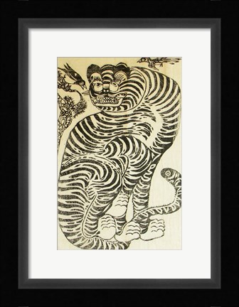 Framed Korean Folk Tiger Print