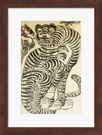 Framed Korean Folk Tiger Print