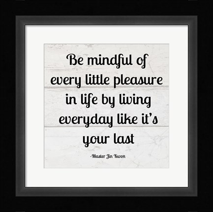 Framed Be Mindful square Print