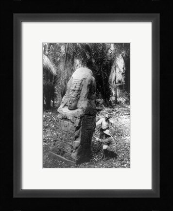 Framed Mayan Indian Monument Print