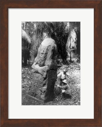 Framed Mayan Indian Monument Print