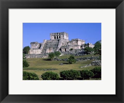 Framed Ancient building ruins, El Castillo, Tulum Mayan Print