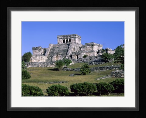 Framed Ancient building ruins, El Castillo, Tulum Mayan Print