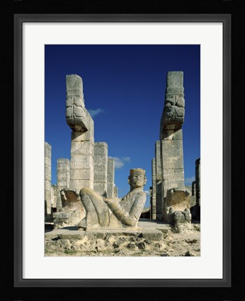 Framed Mayan Statues Temple of the Warriors Print