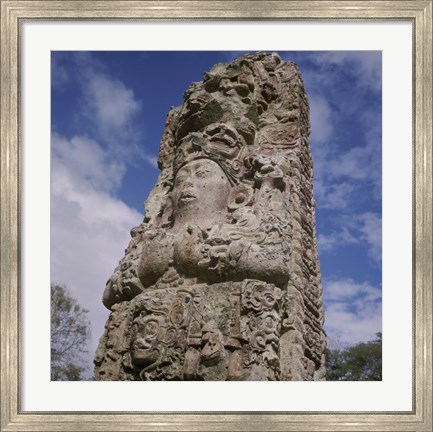 Framed Stelae Copan Mayan Honduras Print