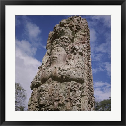 Framed Stelae Copan Mayan Honduras Print