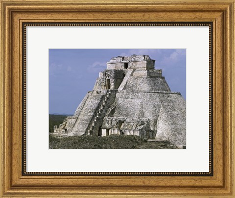 Framed Mayan Pyramid of the Magician Uxmal Print