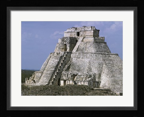 Framed Mayan Pyramid of the Magician Uxmal Print