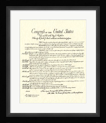 Framed Bill of Rights (Document) Print