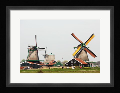 Framed Dutch Zaanse Schans Windmills Print