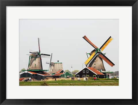 Framed Dutch Zaanse Schans Windmills Print
