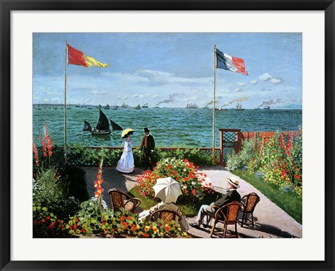 Framed Terrace at Sainte-Adresse, 1867 Print
