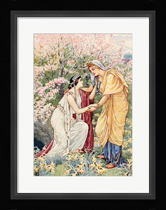 Framed Demeter Rejoiced For Her Daughter Was By Her Side Print