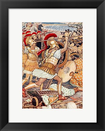 Framed They Crashed Into the Persian Army with Tremendous Force Print