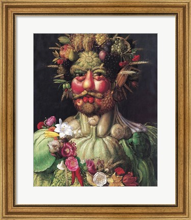Framed Holy Roman Emperor Rudolf II as Vertumnus Print