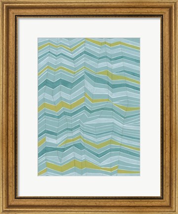 Framed Tectonic Stripes I Print