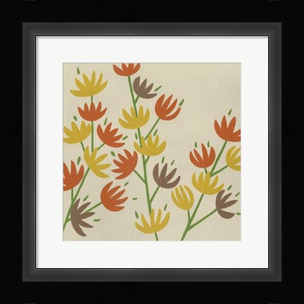 Framed Retro Blossoms III Print